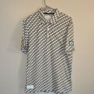 adidas Monochrome Patterned Polo Shirt LOT M